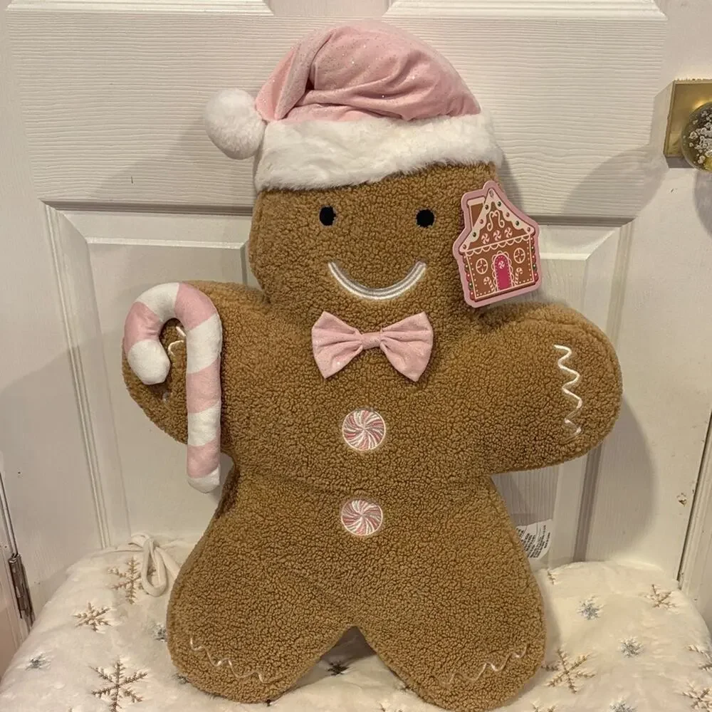BNWT CHRISTMAS Gingerbread Plush with Pink Accents